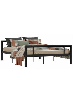 Czarne metalowe łóżko dwuosobowe 160x200 cm G0-H92 ze sklepu Edinos.pl w kategorii Łóżka i materace - zdjęcie 188634319