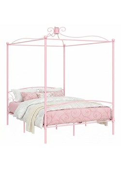 Różowe metalowe łóżko rustykalne 120x200 cm F7-G78 ze sklepu Edinos.pl w kategorii Łóżka i materace - zdjęcie 188634329