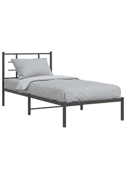 Czarne loftowe łóżko metalowe 90x200 cm F2-H71 ze sklepu Edinos.pl w kategorii Łóżka i materace - zdjęcie 188634345