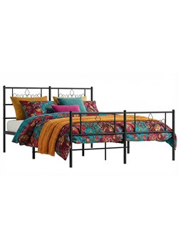 Czarne metalowe łóżko małżeńskie 140x200cm B5-A59 ze sklepu Edinos.pl w kategorii Łóżka i materace - zdjęcie 188634346