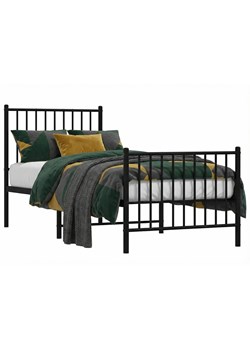 Czarne metalowe łózko pojedyncze 80x200 cm R1-B38 ze sklepu Edinos.pl w kategorii Łóżka i materace - zdjęcie 188634347