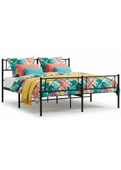 Czarne metalowe łóżko małżeńskie 160x200cm T1-E19 ze sklepu Edinos.pl w kategorii Łóżka i materace - zdjęcie 188634348