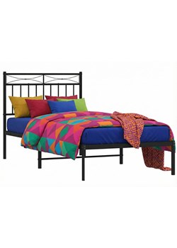 Czarne metalowe łóżko pojedyncze 90x200 cm S7-A94 ze sklepu Edinos.pl w kategorii Łóżka i materace - zdjęcie 188634357