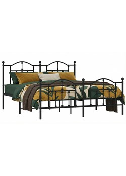 Czarne metalowe łóżko małżeńskie 160x200cm W4-E69 ze sklepu Edinos.pl w kategorii Łóżka i materace - zdjęcie 188634365