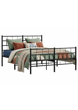 Czarne dwuosobowe metalowe łóżko 120x200 S5-E40 ze sklepu Edinos.pl w kategorii Łóżka i materace - zdjęcie 188634369