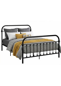 Czarne metalowe łóżko w stylu loft 140x200 cm EtiosaF7-W97 ze sklepu Edinos.pl w kategorii Łóżka i materace - zdjęcie 188634379