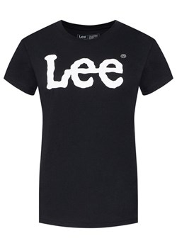Lee T-Shirt Logo Tee L42UER01 112109467 Czarny Regular Fit ze sklepu MODIVO w kategorii Bluzki damskie - zdjęcie 188635947