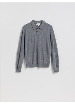 Reserved - Wełniany sweter polo - ciemnoszary ze sklepu Reserved w kategorii Swetry damskie - zdjęcie 188636687