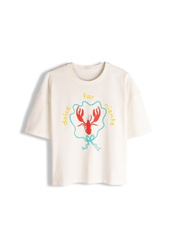 GATE Bawełniana koszulka z nadrukiem 34 ze sklepu gateshop w kategorii Bluzki damskie - zdjęcie 188637188