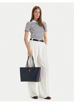 Torebka Tommy Hilfiger Im Latam Corp Tote AW0AW17322 Granatowy ze sklepu eobuwie.pl w kategorii Torby Shopper bag - zdjęcie 188640778