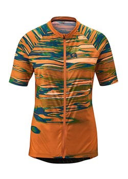 Gonso Koszulka kolarska "Copedello" w kolorze pomarańczowo-zielonym ze sklepu Limango Polska w kategorii Bluzki damskie - zdjęcie 188641379