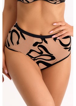 Bella Misteria 68-156 figi wysokie z flockiem czarno-beżowy ze sklepu kontri.pl w kategorii Majtki damskie - zdjęcie 188642745