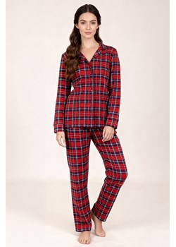 Vivisence 2067 piżama koszulowa w kratę czerwony-krata ze sklepu kontri.pl w kategorii Piżamy damskie - zdjęcie 188642746