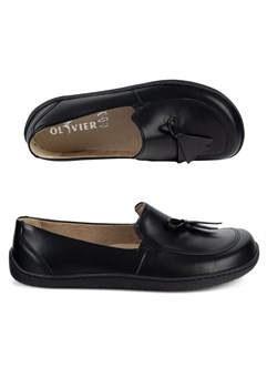 Buty mokasyny BAREFOOT damskie skórzane Olivier Silk czarne ze sklepu butyolivier w kategorii Półbuty damskie - zdjęcie 188643409