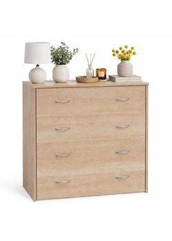 Komoda z 4 szufladami w kolorze dębu L4-P48 ze sklepu Edinos.pl w kategorii Komody - zdjęcie 188643465