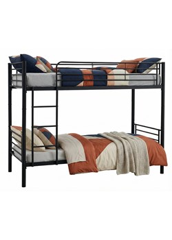 Czarne metalowe łóżko piętrowe młodzieżowe 90x200 D2-D21 ze sklepu Edinos.pl w kategorii Łóżka dziecięce - zdjęcie 188643476