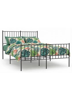 Czarne metalowe łózko małżeńskie 140x200cm L9-R72 ze sklepu Edinos.pl w kategorii Łóżka i materace - zdjęcie 188643486