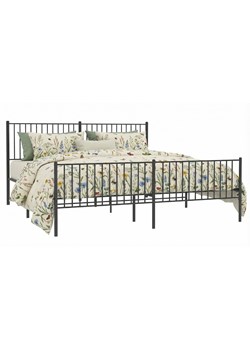 Czarne metalowe łóżko małżeńskie 200x200cm B8-L33 ze sklepu Edinos.pl w kategorii Łóżka i materace - zdjęcie 188643487