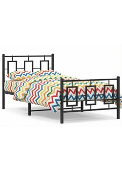 Czarne pojedyncze łózko metalowe 90x200 cm D2-F72 ze sklepu Edinos.pl w kategorii Łóżka i materace - zdjęcie 188643488