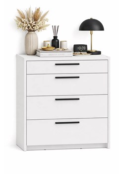 Biała duża komoda z 4 szufladami - S8-P69 ze sklepu Edinos.pl w kategorii Komody - zdjęcie 188643508