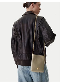 Torebka PINKO Flat Satchel AI 25-26 PCPL 105352 A0QO Szary ze sklepu eobuwie.pl w kategorii Kopertówki - zdjęcie 188643589