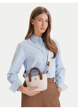 Tommy Hilfiger Torebka Popette Micro Tote AW0AW18368 Écru ze sklepu MODIVO w kategorii Kuferki - zdjęcie 188644288