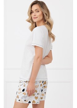 Piżama damska na krótki rękaw i krótkie spodnie Ariela, Kolor ecru-wzór, Rozmiar XS, Italian Fashion ze sklepu Primodo w kategorii Piżamy damskie - zdjęcie 188644827