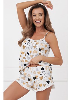 Piżama damska na wąskie ramiączko i krótkie spodenki Soraja, Kolor ecru-wzór, Rozmiar S, Italian Fashion ze sklepu Primodo w kategorii Piżamy damskie - zdjęcie 188644838