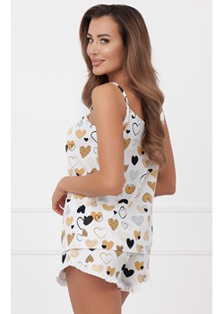 Piżama damska na wąskie ramiączko i krótkie spodenki Soraja, Kolor ecru-wzór, Rozmiar S, Italian Fashion ze sklepu Primodo w kategorii Piżamy damskie - zdjęcie 188644839