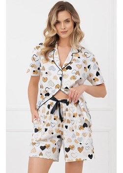Bawełniana piżama damska rozpinana Soreno, Kolor ecru-wzór, Rozmiar S, Italian Fashion ze sklepu Primodo w kategorii Piżamy damskie - zdjęcie 188644846