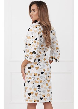 Bawełniany szlafrok damski z rękawem 3/4 Soreno, Kolor ecru-wzór, Rozmiar S, Italian Fashion ze sklepu Primodo w kategorii Szlafroki damskie - zdjęcie 188644855