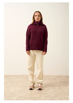 Just Cashmere Kaszmirowy sweter "Akar" w kolorze bordowym ze sklepu Limango Polska w kategorii Swetry damskie - zdjęcie 188645207