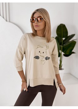 bluzka ferrante beżowa one size ze sklepu UBRA w kategorii Bluzki damskie - zdjęcie 188645747