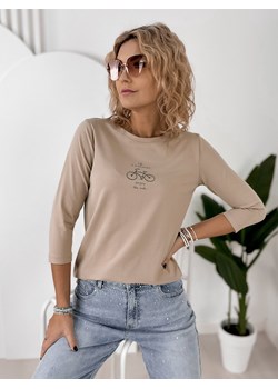 bluzka jaquen beżowa one size ze sklepu UBRA w kategorii Bluzki damskie - zdjęcie 188645935