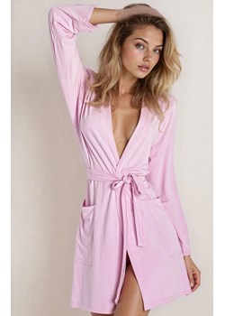 Krótki szlafrok damski wiskoza wrzosowy Ines, Kolor wrzosowy, Rozmiar S, DKaren ze sklepu Intymna w kategorii Szlafroki damskie - zdjęcie 188646258