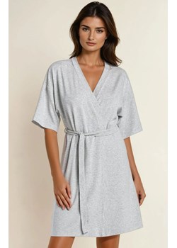 Krótki szlafrok damski szary Maddalena, Kolor szary, Rozmiar L, Teyli ze sklepu Intymna w kategorii Szlafroki damskie - zdjęcie 188646269