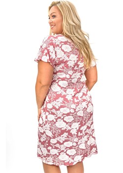 Koszula nocna damska w kwiaty plus size Tina, Kolor koralowy-wzór, Rozmiar 3XL, Donna ze sklepu Intymna w kategorii Koszule nocne - zdjęcie 188646315