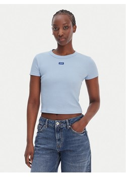HUGO T-Shirt Baby 50510749 Błękitny Slim Fit ze sklepu MODIVO w kategorii Bluzki damskie - zdjęcie 188653929