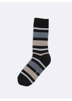 Skarpety bawełniane męskie w kolorowe paski czarne Ismaelo 906 ze sklepu Big Star w kategorii Skarpetki męskie - zdjęcie 188654956