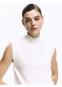 Reserved - Dzianinowa kamizelka z wełną - złamana biel ze sklepu Reserved w kategorii Swetry damskie - zdjęcie 188655518