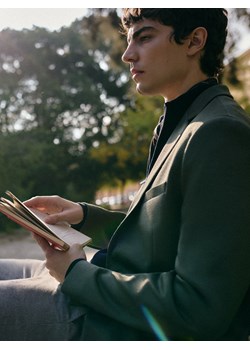 Reserved - Marynarka slim fit - oliwkowy ze sklepu Reserved w kategorii Marynarki męskie - zdjęcie 188656058