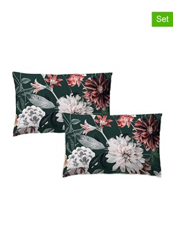 Monsun Poszewki (2 szt.) "Alur" w kolorze zielonym ze wzorem ze sklepu Limango Polska w kategorii Poduszki dekoracyjne - zdjęcie 188659818