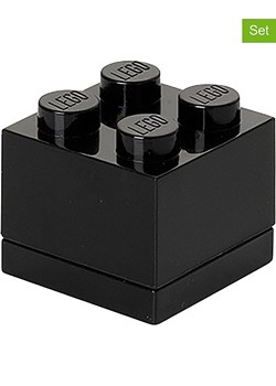 LEGO Pojemniki (3 szt.) "Mini 4" w kolorze czarnym - 4,6 x 4,3 x 4,6 cm ze sklepu Limango Polska w kategorii Pojemniki kuchenne - zdjęcie 188660885