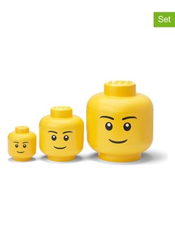 LEGO Pojemniki (3 szt.) "Head Collection Boy" w kolorze żółtym ze sklepu Limango Polska w kategorii Pojemniki kuchenne - zdjęcie 188661209