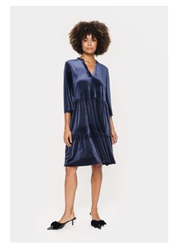 SAINT TROPEZ Aksamitna sukienka w kolorze granatowym ze sklepu Limango Polska w kategorii Sukienki - zdjęcie 188662708