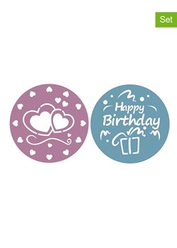 Zenker Szablony (2 szt.) w kolorze jasnoróżowo-niebieskim do ciast - Ø 25,5 cm ze sklepu Limango Polska w kategorii Akcesoria do pieczenia - zdjęcie 188665656