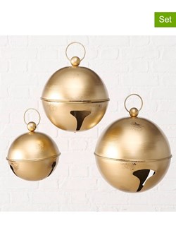 Boltze Zawieszki dekoracyjne (3 szt.) "Annabella" w kolorze złotym ze sklepu Limango Polska w kategorii Dekoracje - zdjęcie 188666415