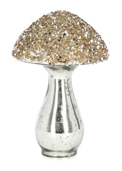 Bizzotto Figurka dekoracyjna "Mushroom" w kolorze srebrno-złotym - wys. 19 cm ze sklepu Limango Polska w kategorii Dekoracje - zdjęcie 188666549