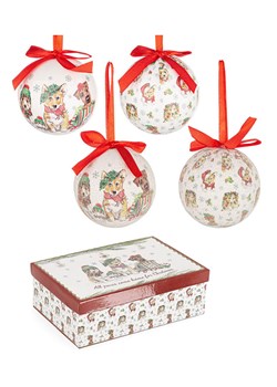 Bizzotto Bombki (6 szt.) "Adam" w kolorze białym ze wzorem - Ø 7,5 cm ze sklepu Limango Polska w kategorii Dekoracje bożonarodzeniowe - zdjęcie 188666579