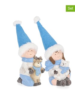 Bizzotto Figurki dekoracyjne (2 szt.) "Blanca" w kolorze błękitnym - wys. 22 cm ze sklepu Limango Polska w kategorii Dekoracje - zdjęcie 188666598